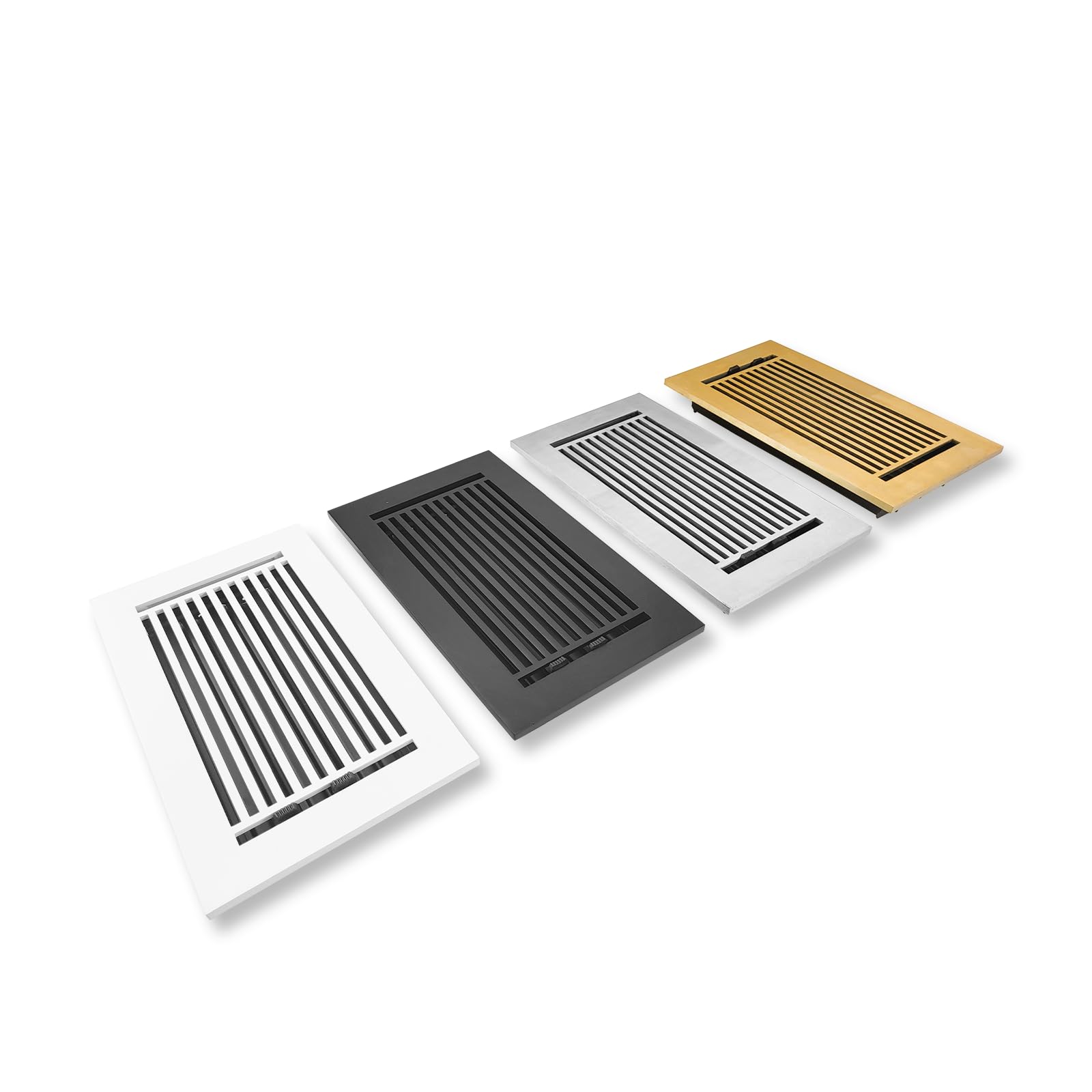 Prima - Registro decorativo de aluminio fundido para piso, tamaño 6 x 12 pulgadas, VR109, color negro (sin agujeros)