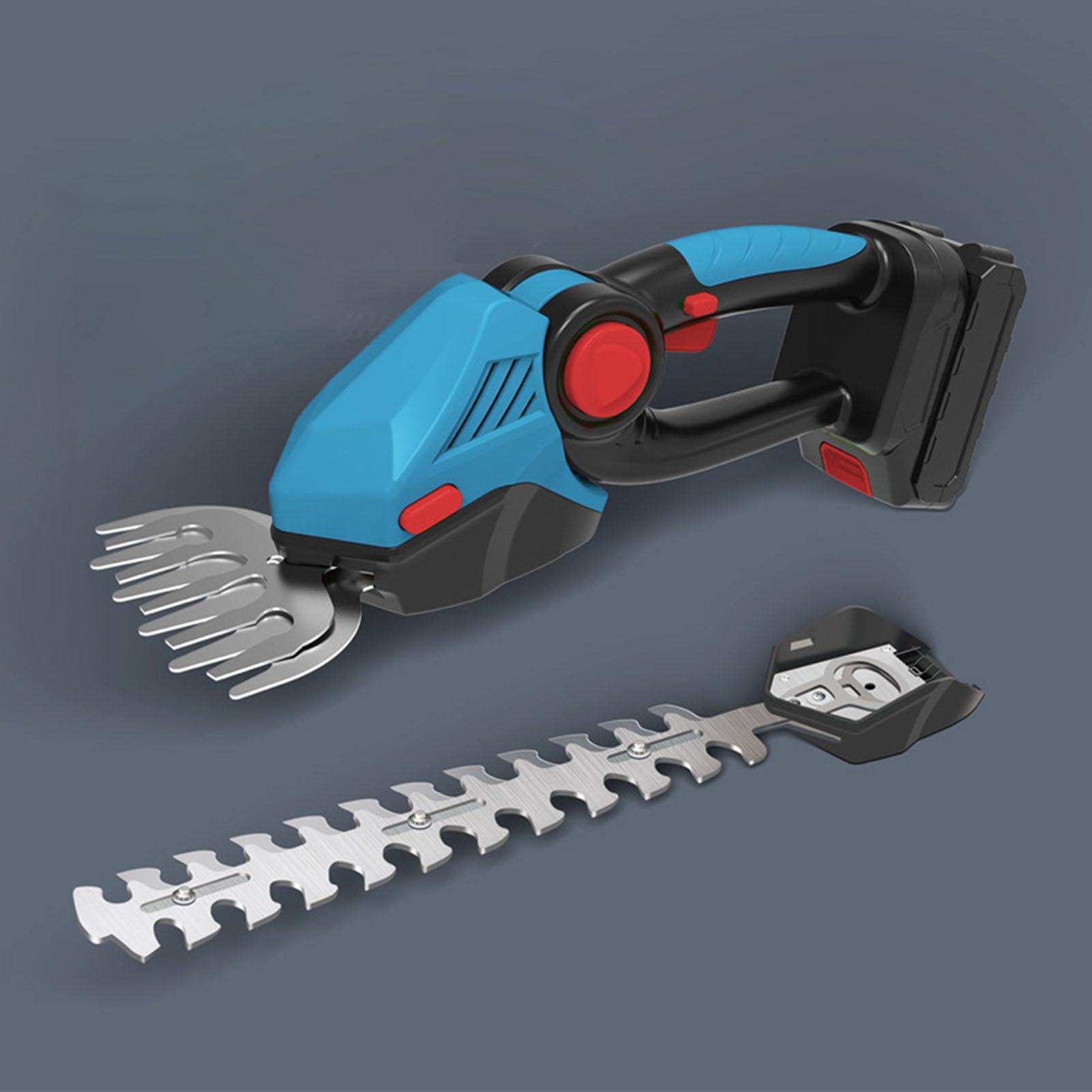Cuchillas Intercambiables de 130 mm y 220 mm - Kit de Cortasetos y cortacésped inalámbrico - Herramienta de Recorte Manual con batería de 21 V 1500 mAh con Cargador - Motor de