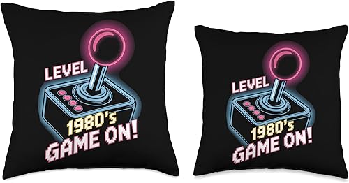 Miniatura 3 de Level 1980's Game On Retro Arcade Joystick Throw Pillow