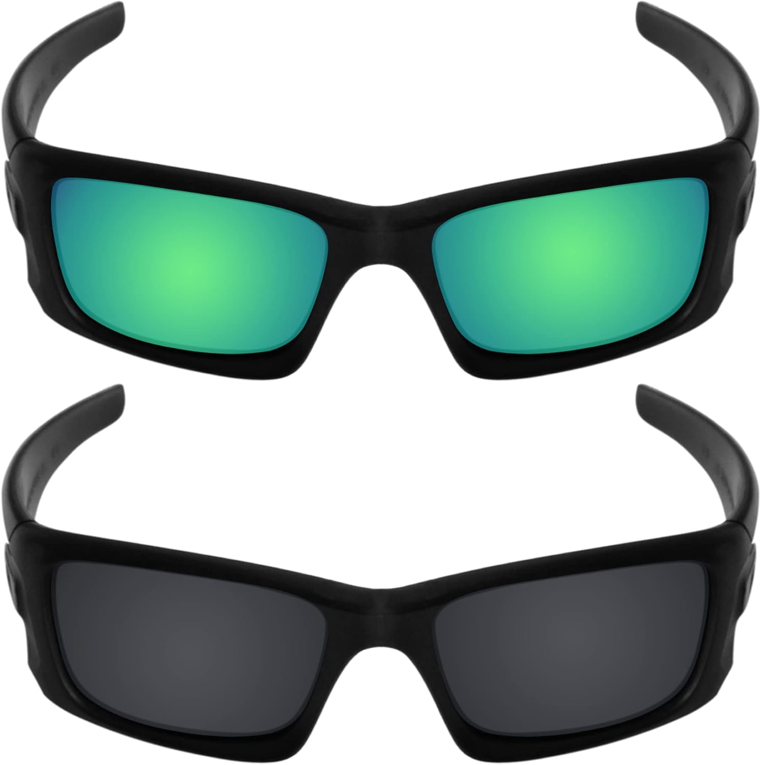 Galvanic Replacement Lenses for Oakley Crankcase OO9165 Sunglasses - Jade + Black Polarized - Combo Pack