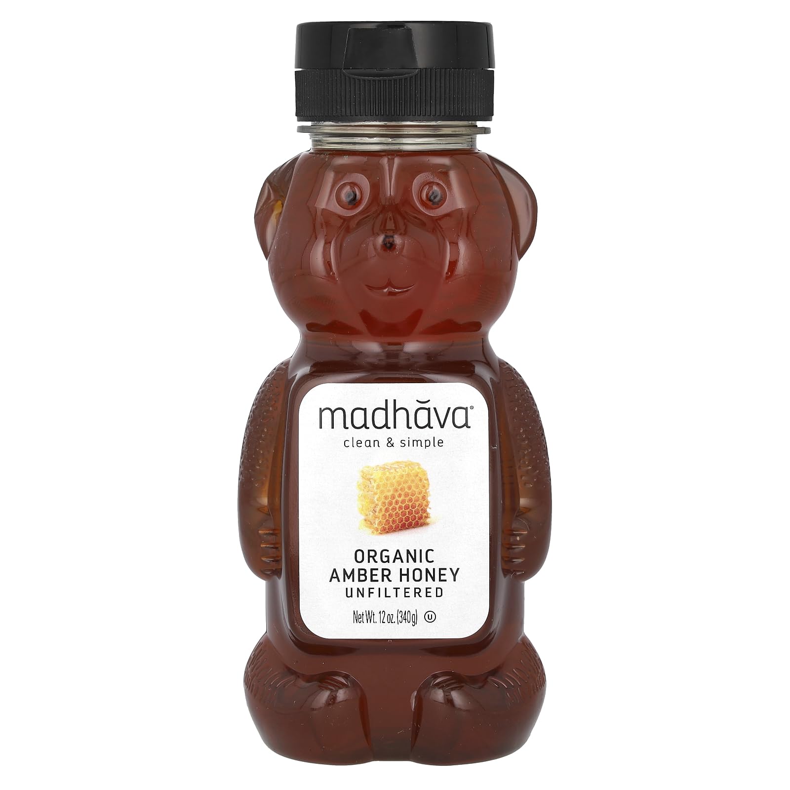 Madhava Natural Sweeteners Organic Honey Bear, 12-Ounce