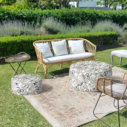 image for LVTXIII Outdoor Inflatable Ottoman, Fade-Resistant Round Footrest Stoo