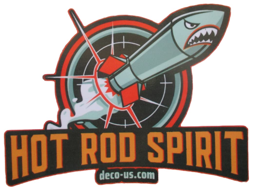 Sticker Hot Rod Spirit et Missile 13x10cm Autocollant Deco