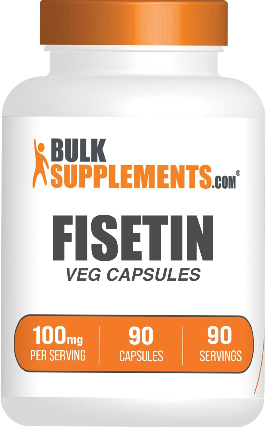BulkSupplements.com Fisetin Capsules - Fisetin 100mg, Fisetin Supplement - Antioxidants Source, Vegan & Gluten Free, 1 Capsule per Serving, 90 Veg Capsules (Pack of 1)