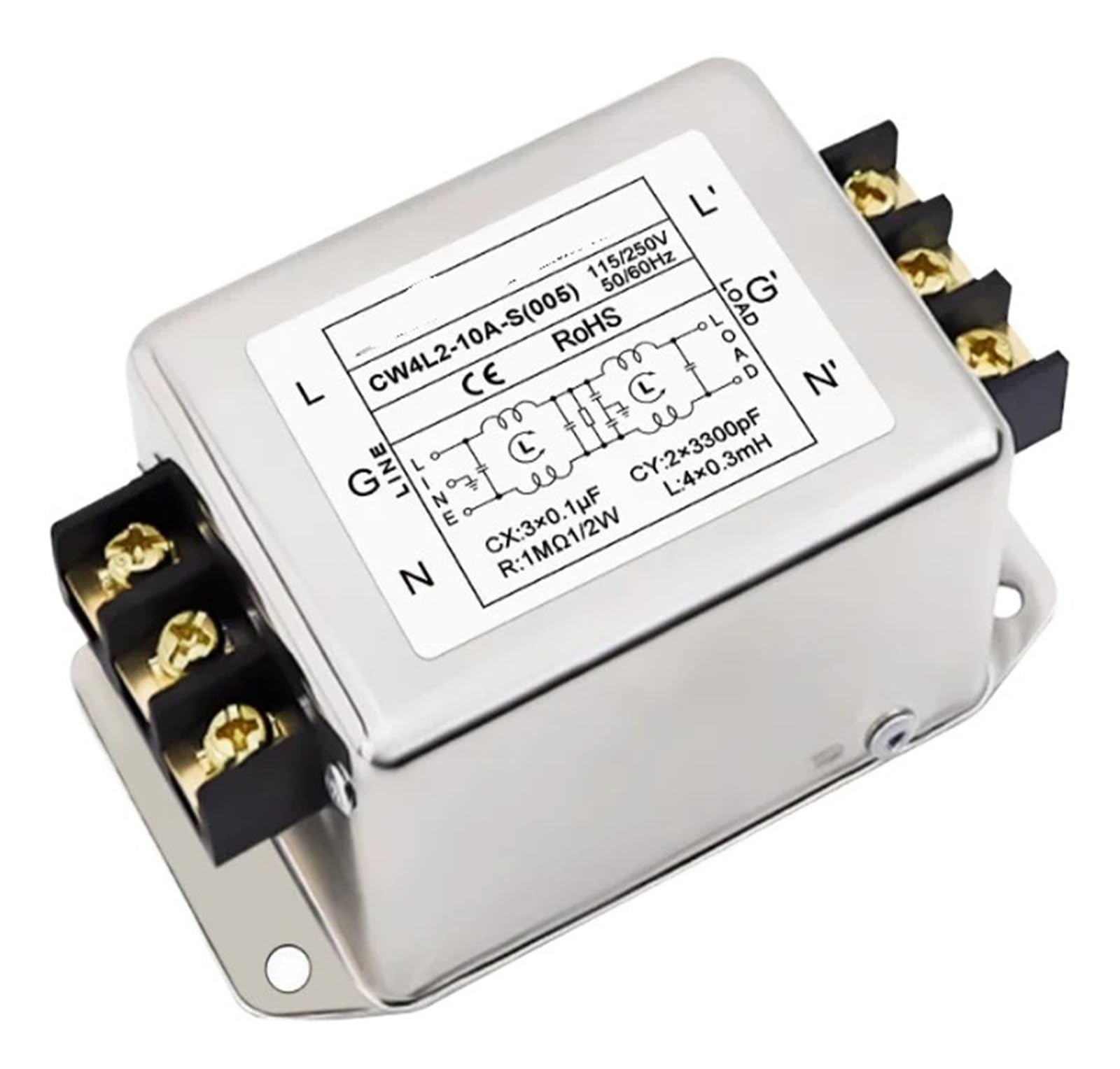 MBPAIHOP Single phase power filter CW4L2-10A-S (005) 3A to 35A terminal 220v AC power anti-interference harmonic purifier