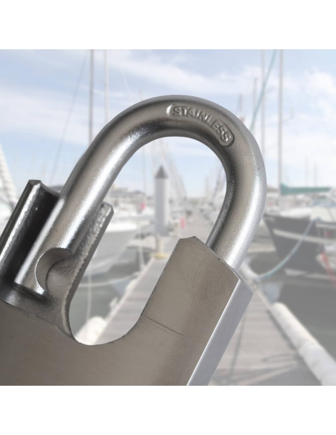THIRARD - Cadenas à Clé Marinox - 60 mm - Inox - Anse Protégée - Pour Extérieur et Milieu Humide - Double Verrouillage - 2 Clés Acier Incluses - Très Haute Sécurité