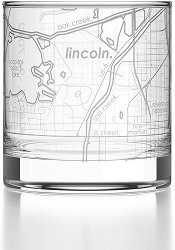 Miniatura 39 de Well Told Vaso de whisky grabado con mapa de Charleston, Carolina del Sur, vaso de rocas estilo antiguo (11 oz, transparente), vaso de whisky