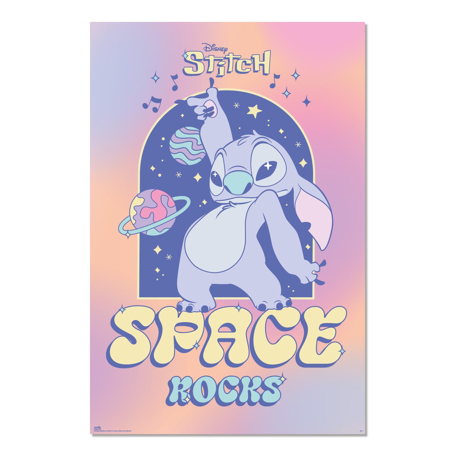 Grupo Erik Poster Disney Stitch Space Rocks Laminas decorativas 61x91,5cm a todo color Stitch Merchandising oficial