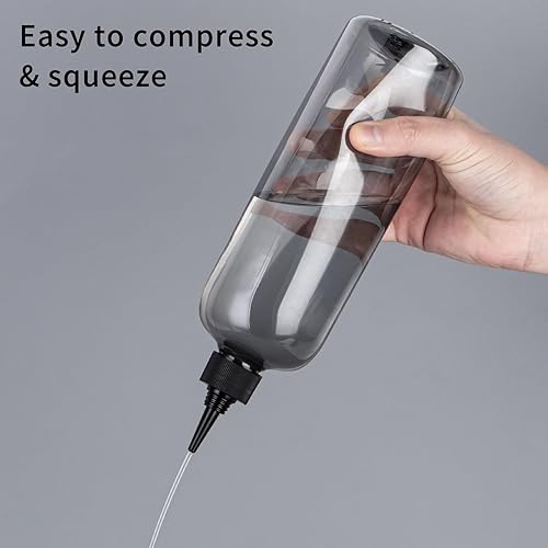 Miniatura 6 de driew Botellas aplicadoras para el cabello, botella transparente de 16.9 onzas para líquidos, punta superior, tapa aplicadora de color, botella