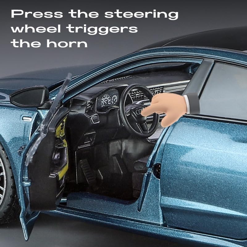 Image of 1:24 Scale Big Audi A7 Toy Car | Metal Pullback Diecast Car for Kids with Openable Doors, Sound, Light Effects Toy for Car Enthusiasts (Color As Per Available),white