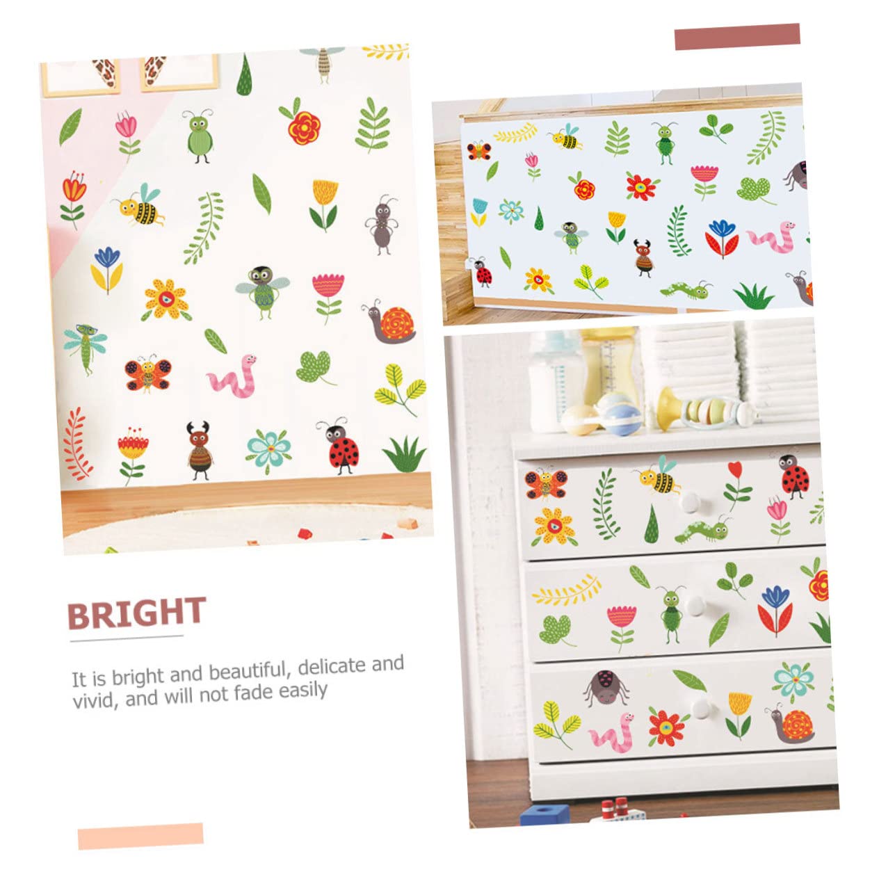 Yardwe 5 Juegos Pegatinas de Pared Infantiles Autoadhesivas de Flores y Animales Decoración para Habitaciones Quitar y Reubicar