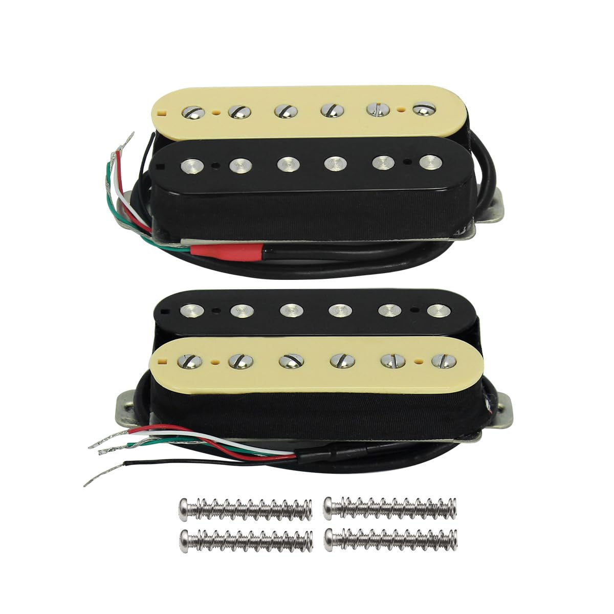 FLEOR IKN Set of Neck/Bridge(50mm/52mm) Humbucker Guitar Pickup Alnico 5 Magnet Double Coil Humbuckers Electric Guitar Pickup Part, Zebra