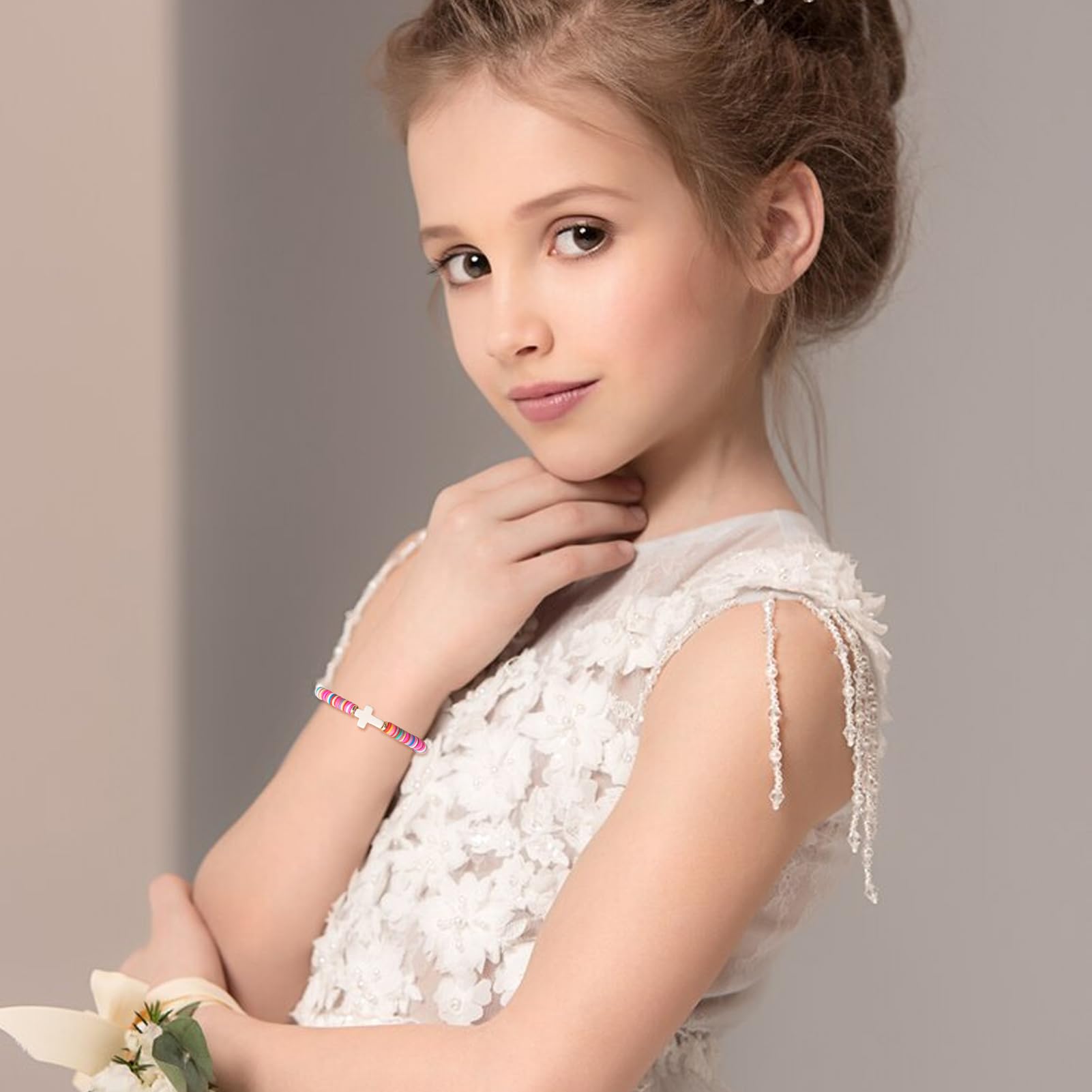 Handmade Gifts for Kids/Girls/Teens/Women-Cute Cross Bracelet First Communion Baptism Confirmation Graduation Gifts, Colorful Religious Bracelets Christian Jewelry Jesus Faith Trendy Stuff