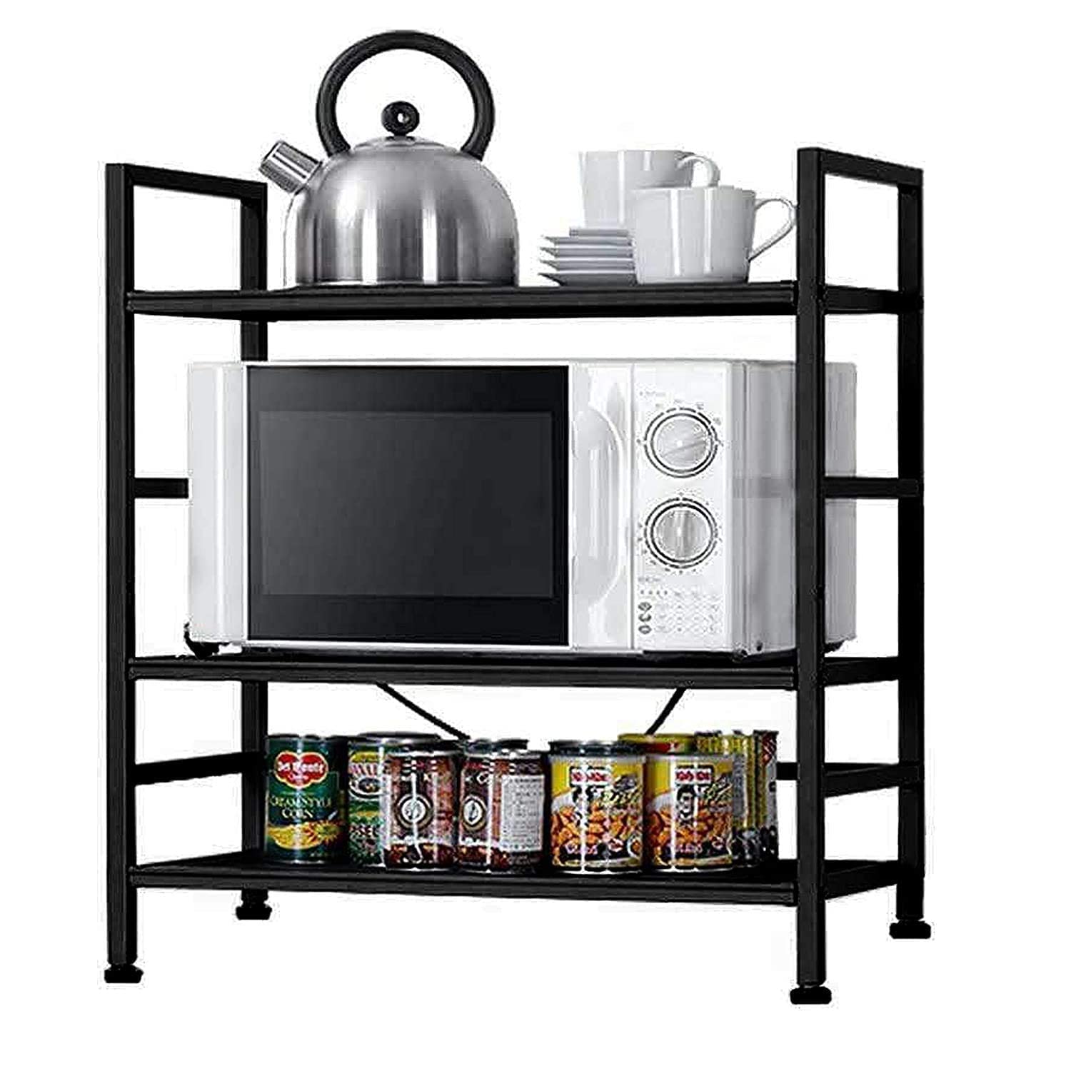 A to Z Hub Metal Multipurpose 3-Tier Microwave Oven Stand/Kitchen Storage Shelf/Kitchen Storage Rack For Kitchen With Height Adjustable Platforms With Hooks (B0C4JDBWHX) Amazon Price History, Amazon Price Tracker