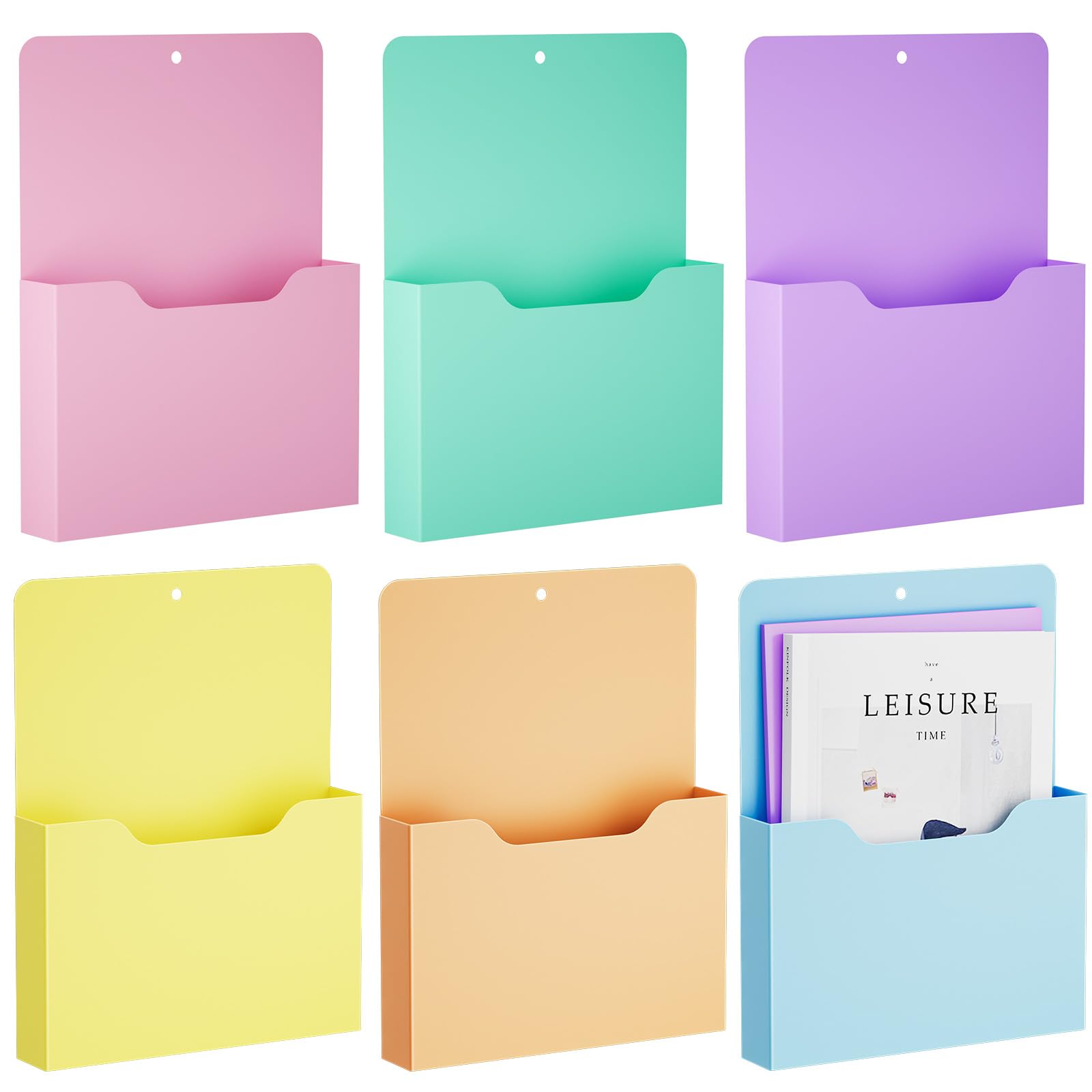 Soporte magnético para archivos y organizador de papel para oficina o pizarra, pack de 6