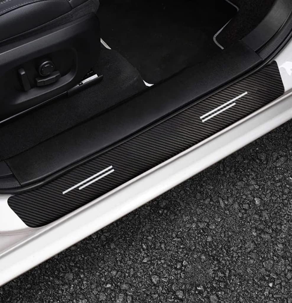 DIOTTI 4 Pezzi Battitacco Adesivi Soglie Porte per Audi Q2 Q3 Q5 Q7 Q8, Car Fibra Carbonio Battitacco Adesivi Soglie, Auto Styling Accessori,46