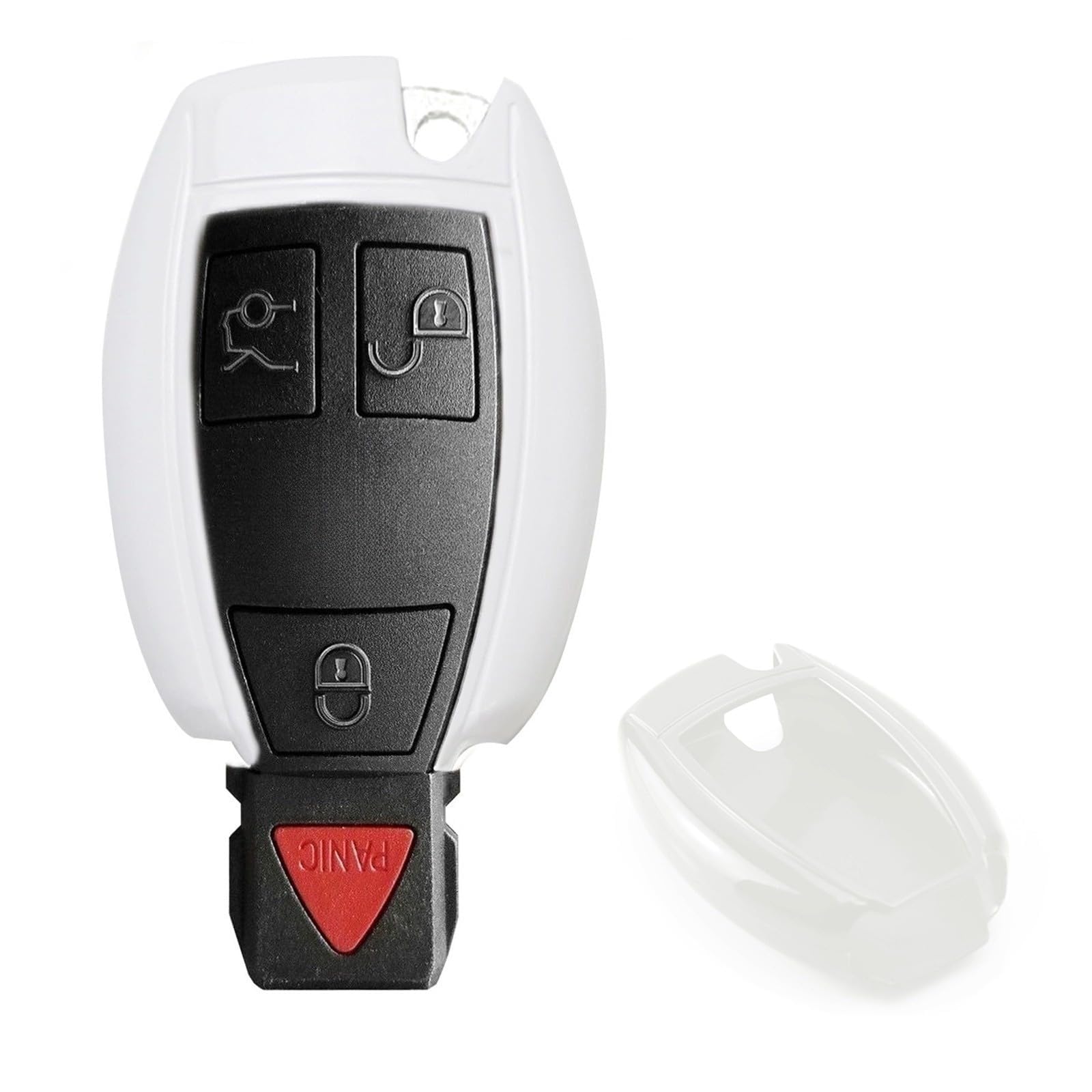Coque de clé Mercedes iJDMTOY blanc anti-choc pour boîtier télécommande - 8