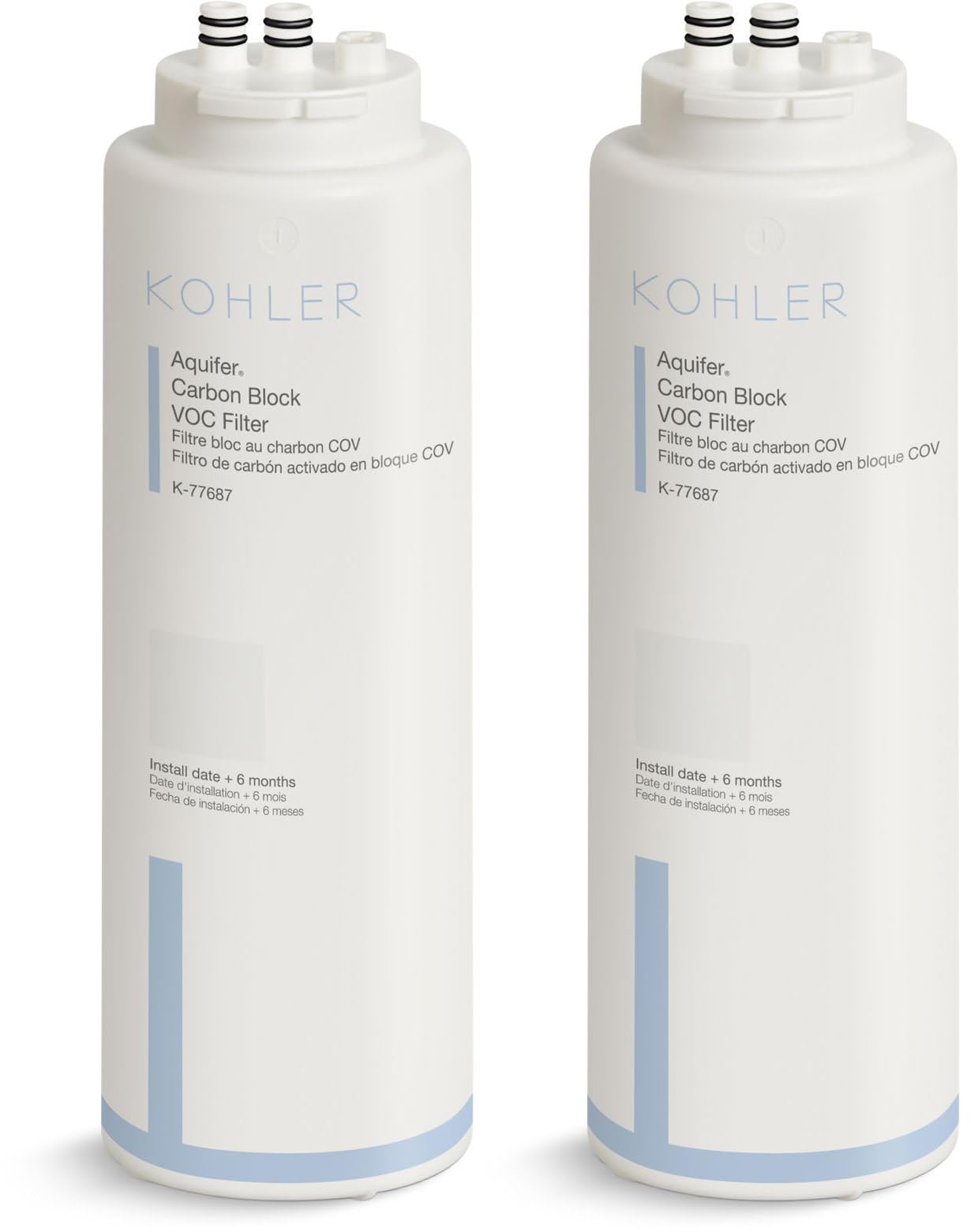 KOHLER 77688-NA Aquifer Replacement Filter Cartridge (2 Pack)