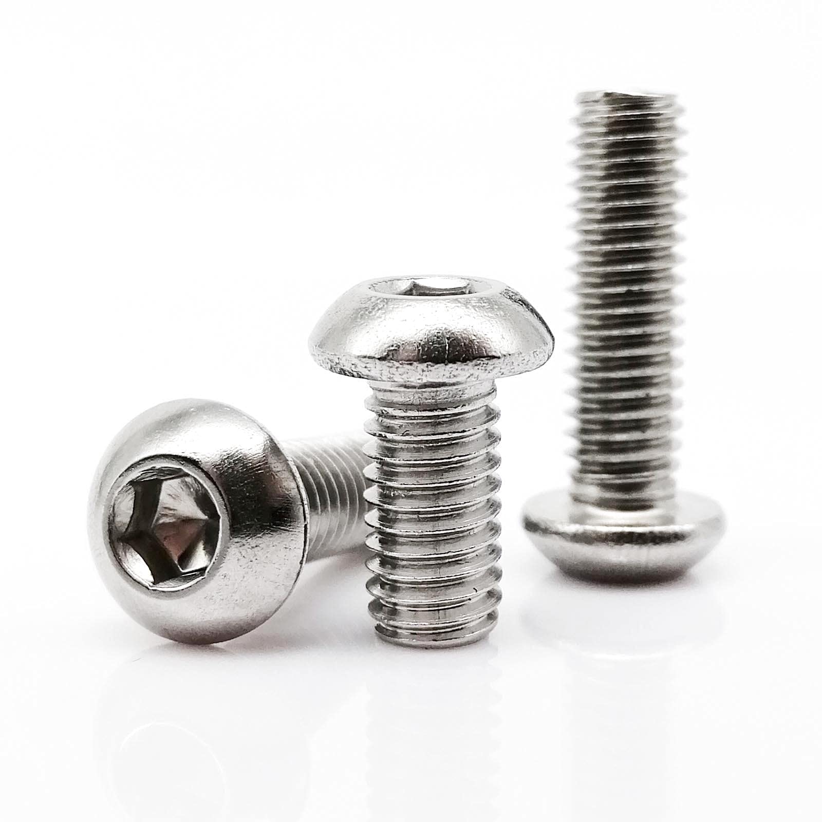 Tornillo Tornillo 5/10/25/50 Uds M1.6 M2 M2.5 M3 M4 M5 M6 M8 304 Acero Inoxidable Hexagonal botón Cabeza Redonda Tornillo L = 3-100mm Tornillo de Madera Insertos roscados