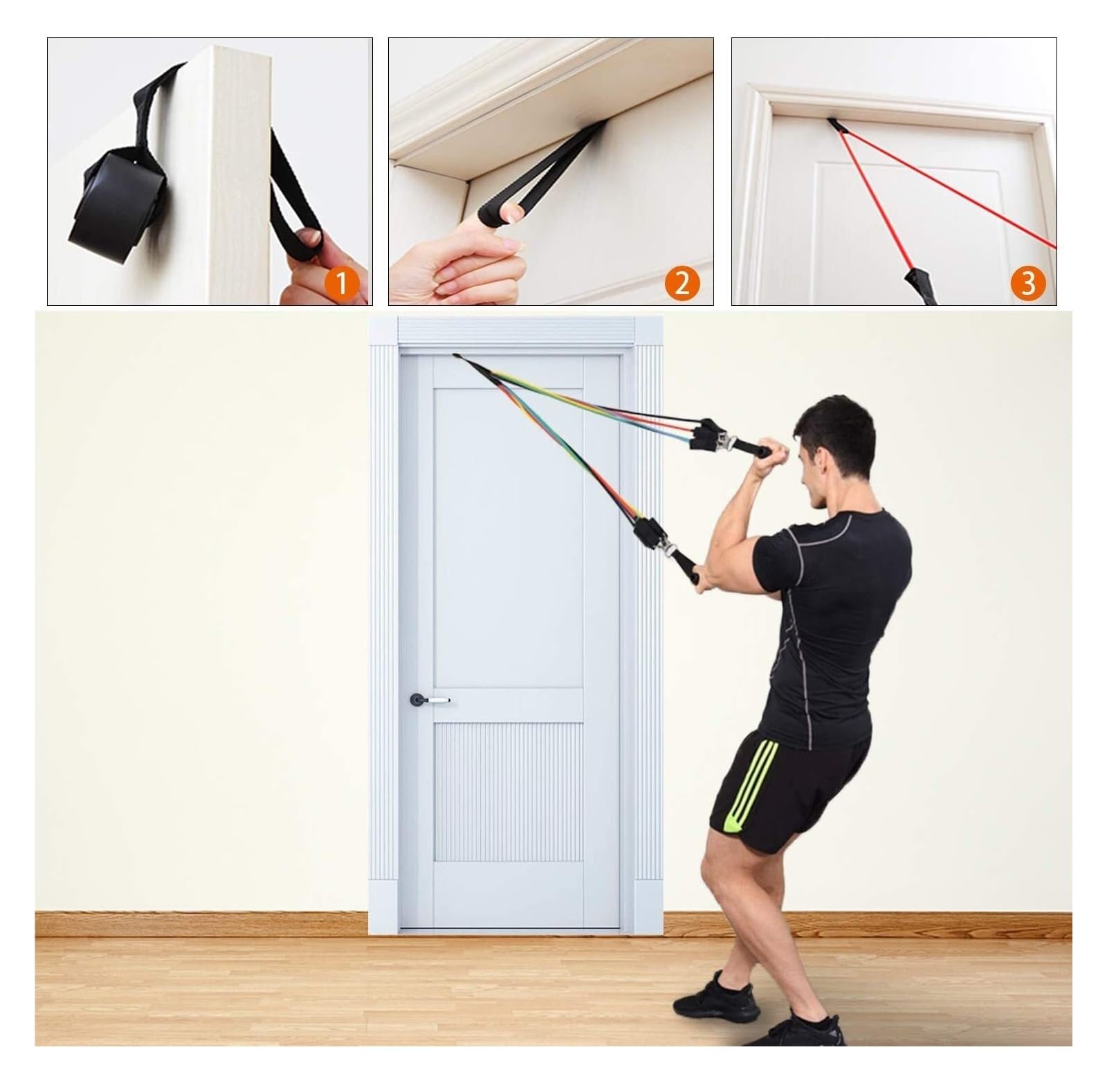 Widerstandsbänder mit Griffen Widerstandsbänder Set Workout Übung Fitness Gym Bänder