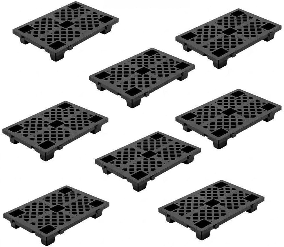 8 Pack Plastic PalletPlastic Pallet, Modular Stackable Ventilation Pallet for Storage,Applicable to Garage, Workshop, Warehouse