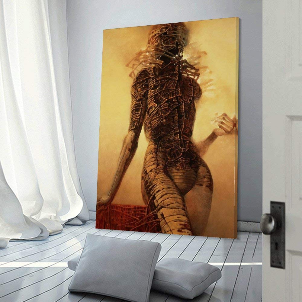 SDYYFF Obraz ścienny na płótnie 60 x 90 cm Senza Cornice Zdzislaw Beksinski Canvas Modern Family Bedroom Decor