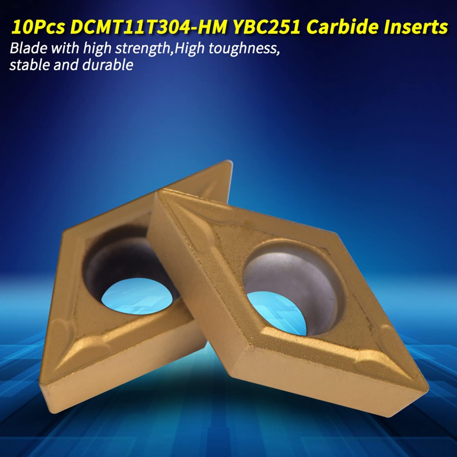 10 Sztuk Końcówki z Węglika CNC Wkładki Nóż do Cięcia DCMT11T304-HM YBC251 Narzędzia Tokarskie do Drewna Uchwyt Wkładka Zamienna z Pudełkiem