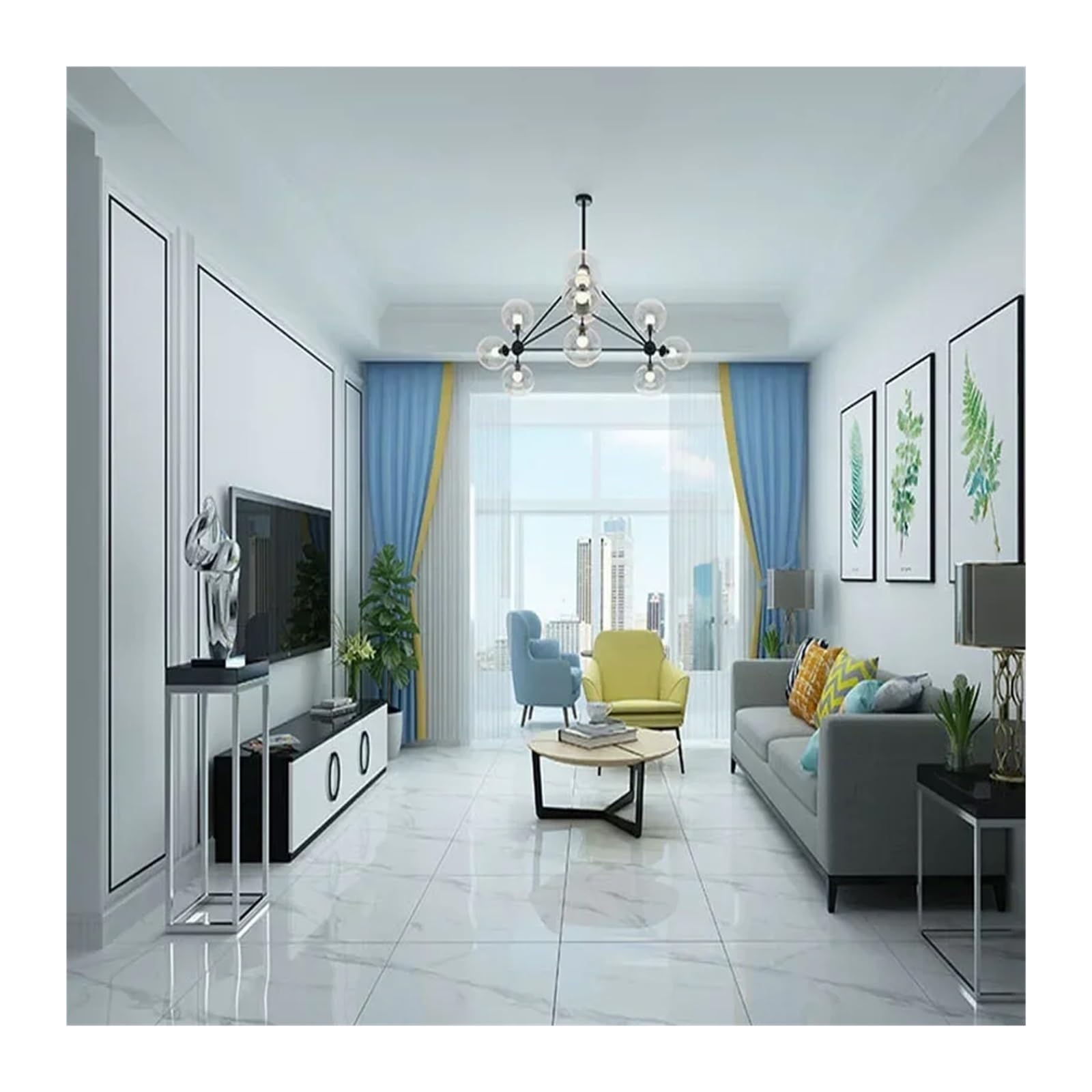 Bangha Marble White Vinyl Flooring Self Adhesive Floor Planks 12Pcs Imitation Marble Wall Stickers Self-Adhesive Floor Waterproof Bathroom Living Room Decoration Decals 30 * 30Cm(Marble White)