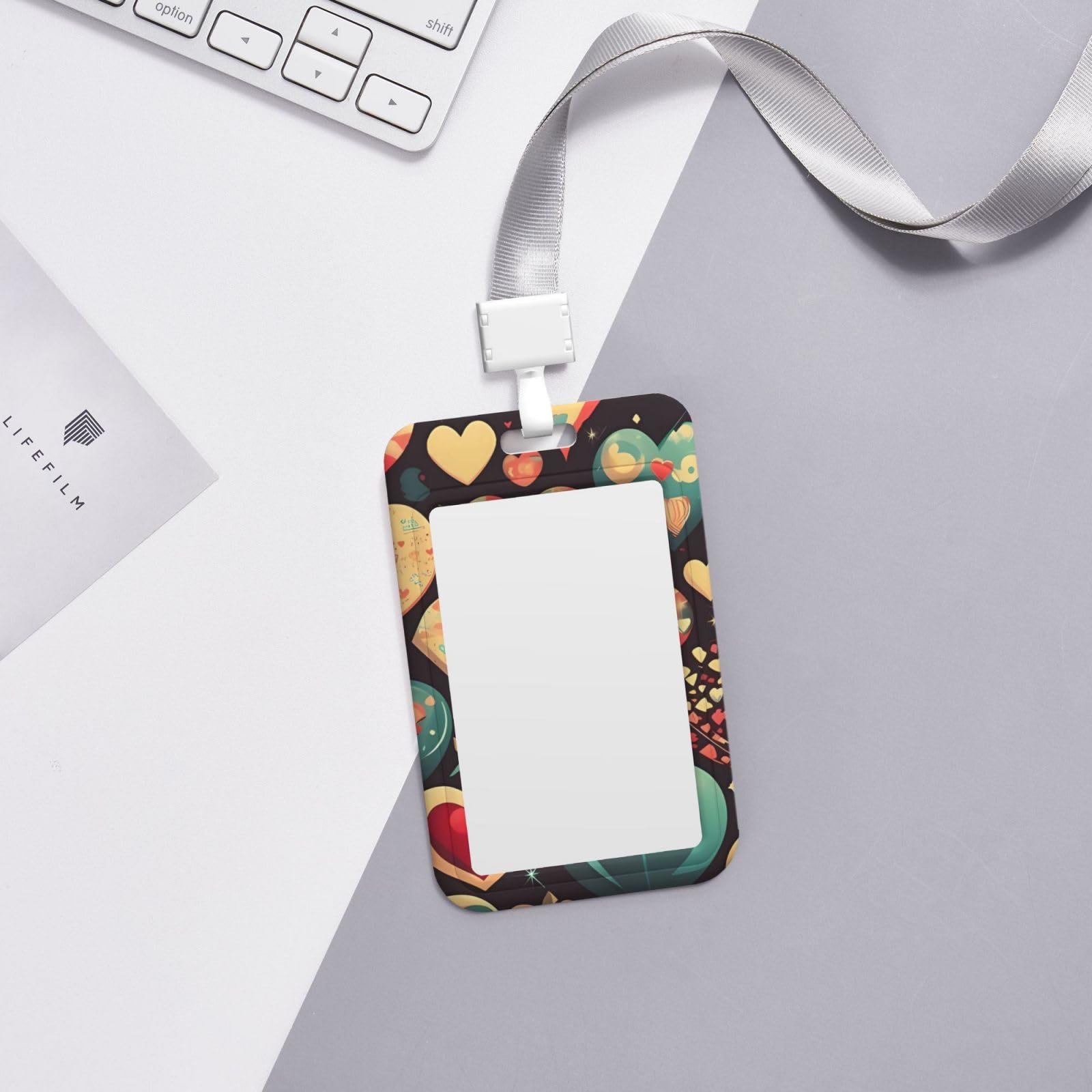 RLDOBOFE Porte-badge Coulissant Avec Fenêtre Transparente