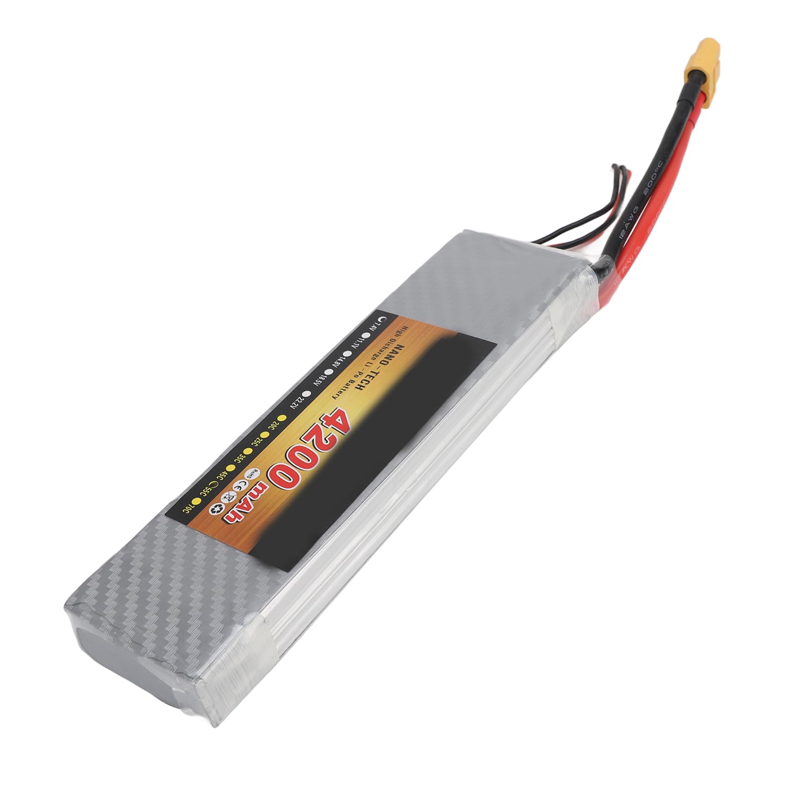 Batteria al litio RC, realizzata con custodia rigida, 7,4 V 2S 4200 MAH 55 C Lipo Batteria per RC Auto Aereo Elicottero Drone Usw