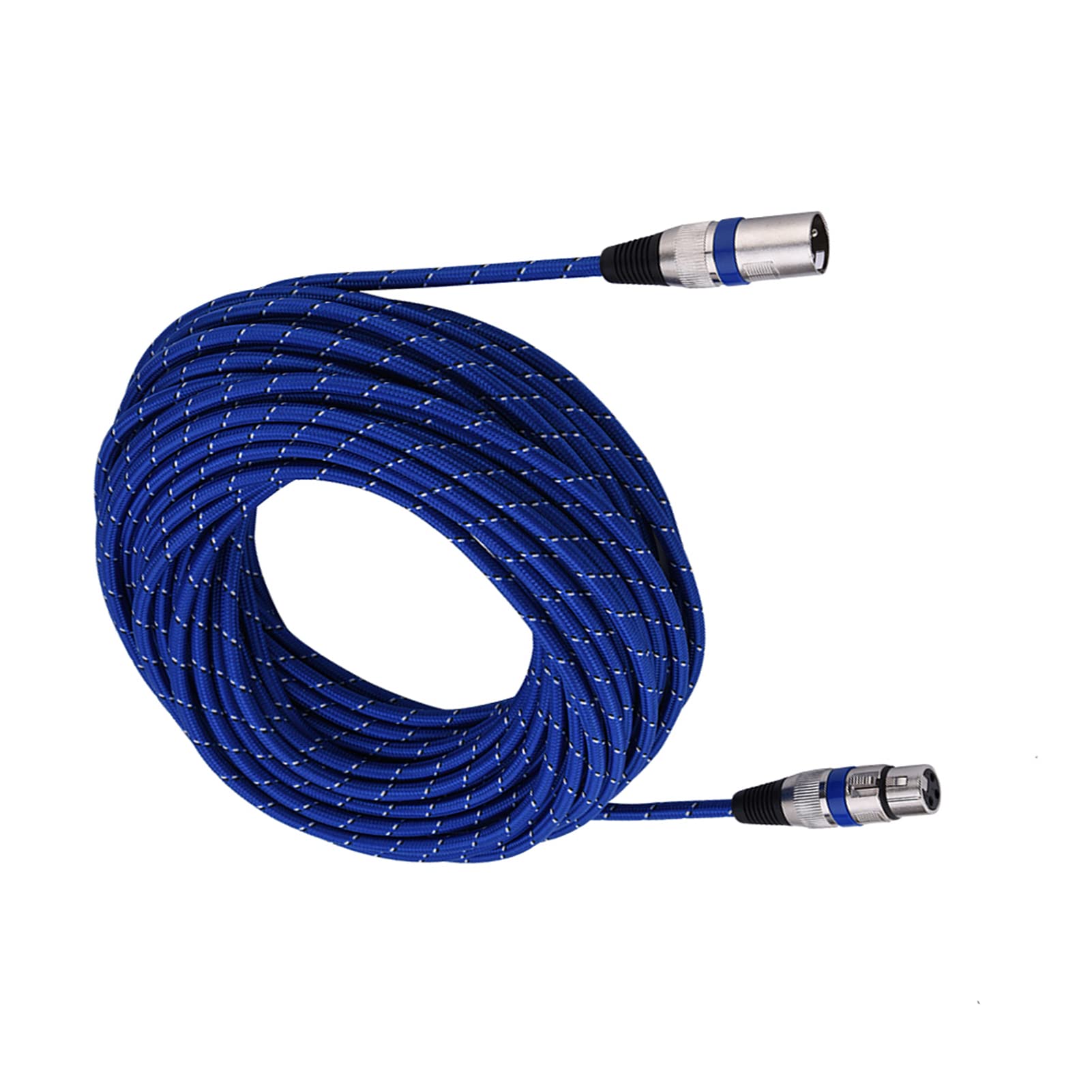 Cavo audio per microfono XLR maschio-femmina bilanciato a 3 pin, cavo per microfono XLR professionale con guaina intrecciata in nylon, design blu resistente alla sporcizia per palc (20m)