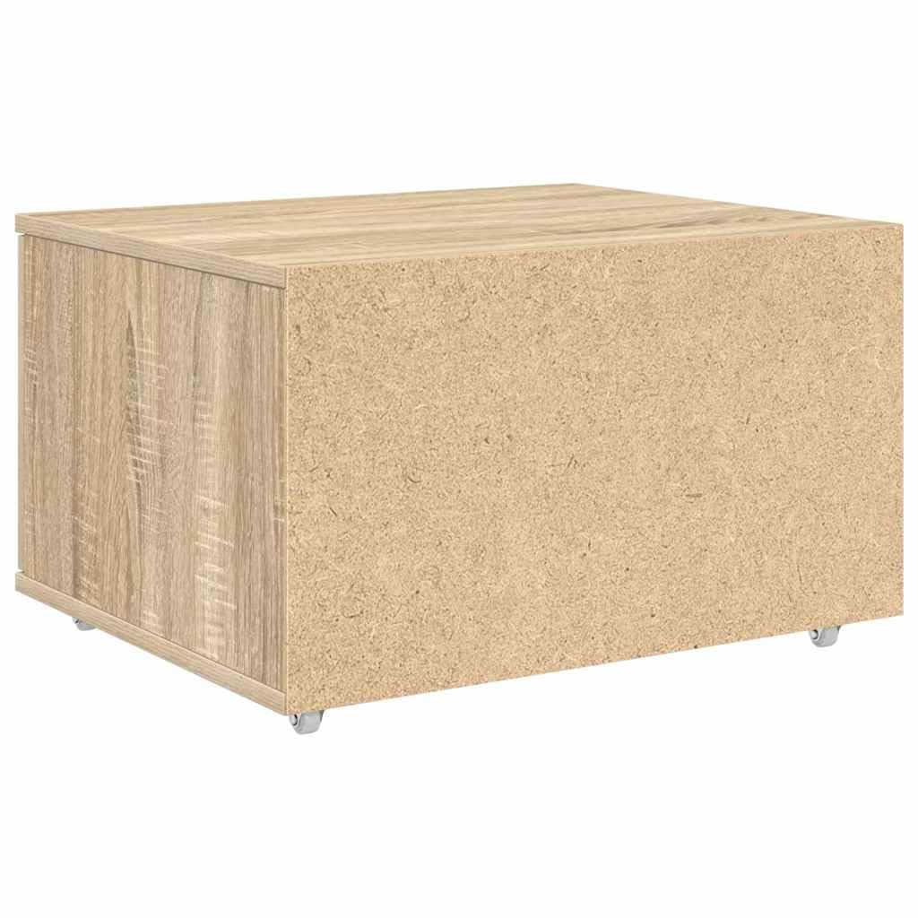 vidaXL Cajonera con Rueda Roble Sonoma 55 x 45 x 31 cm, Armario Rectangular Moderno, Gran Capacidad de Almacenamiento, Espacio Interior organizado, Mueble Funcional, Minimalista