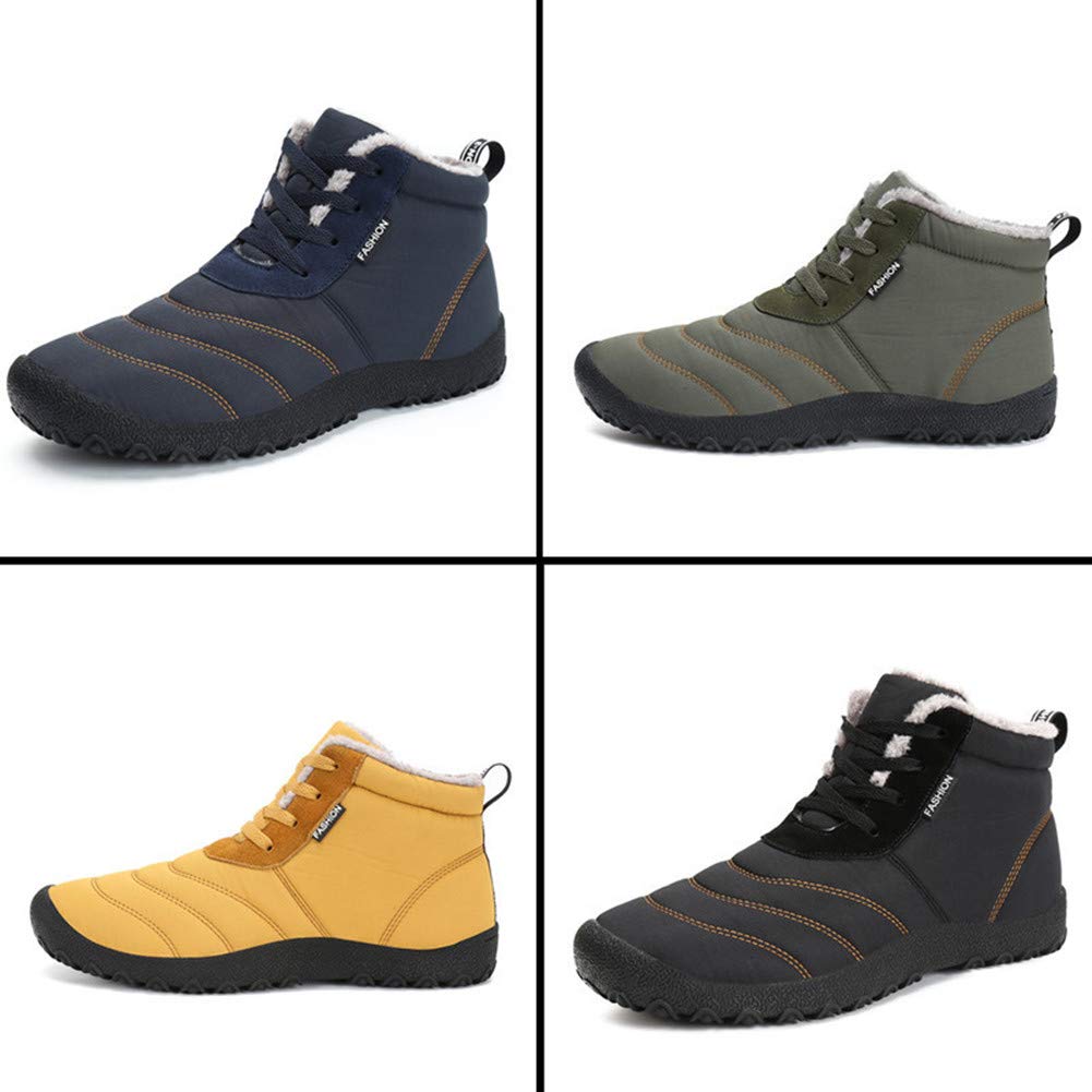 Krótkie buty damskie, Popoti buty śniegowe unisex zimowe ocieplacze kostki ciepłe płaskie antypoślizgowe buty na zewnątrz