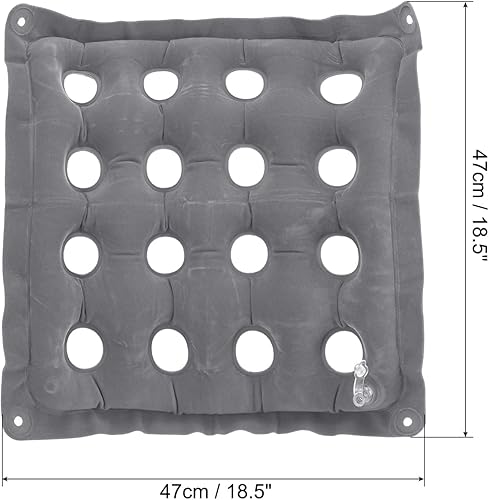 Miniatura 2 de PATIKIL Cojín de asiento inflable, cojín de asiento de aire portátil, transpirable, flocado, cuadrado, para el hogar, sillas de ruedas, sillas de