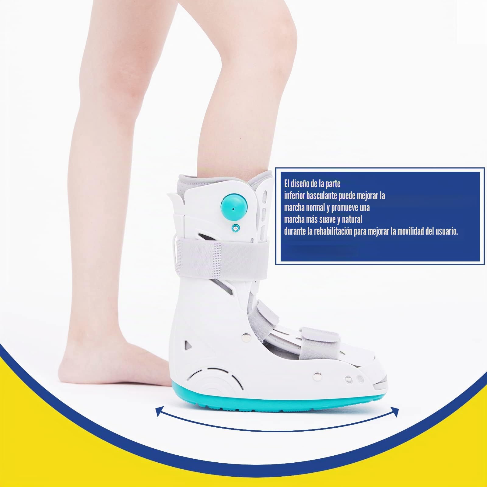 Zapato médico inflable para caminar, pie ortopédico, zapato para fracturas, zapato ultraligero para caminar para esguince de tobillo, fractura por estrés, pie roto o tendinitis aquílea (L)