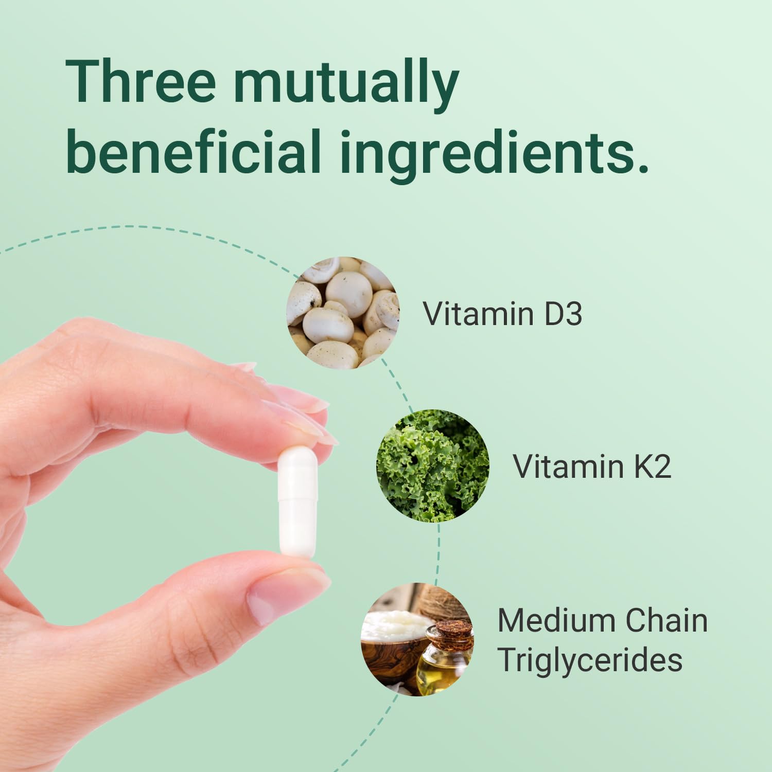 Theonia by Hey Nutrition Vitamin D3 & K2 MK-7-100ug Each with MCT Oil - Suitable for Vegetarians - Support Healthy Bones, Teeth, Muscles, Immune Function, and Fatigue - Non-GMO