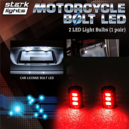 Stark SMD-BKL-RED-2X Car/Motorcycle License Led Bolt Screw - Triple Row Smd - High Power License Plate Led Light - Red thumb #2