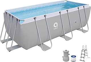 AVENLI- Piscina fuoriterra Rettangolare con Struttura, Colore Grigio, 17726EU