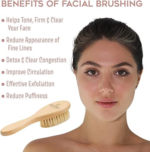 Miniatura 4 de Cepillo seco para la cara para una piel suave y radiante de Zen Me, herramienta exfoliante facial natural para desatascar los poros, promover el