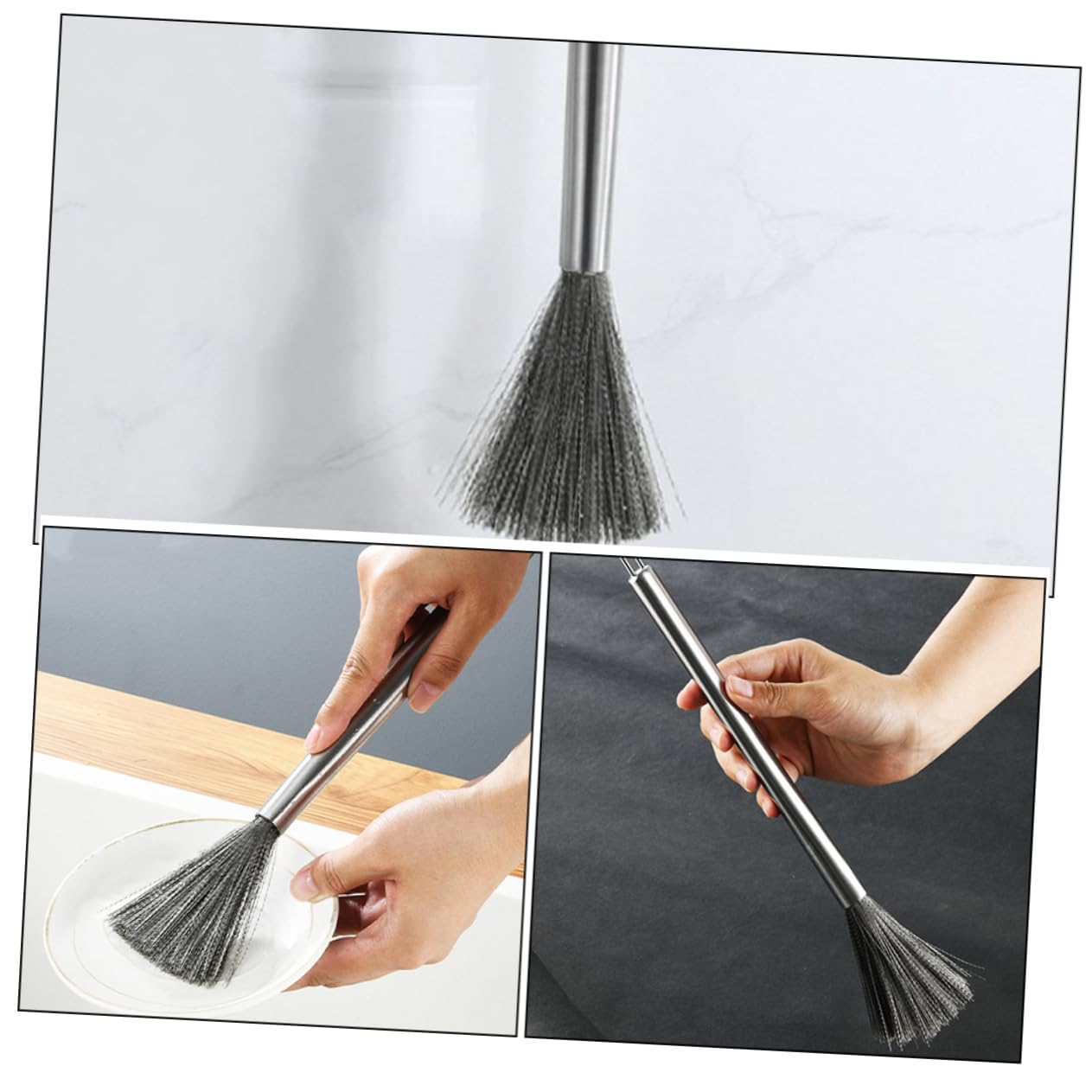 VANZACK Cepillo De Limpieza De Inoxidable Cocina De Utensilios De Cocina Y Sartenes Resistente Y Duradero 3 Piezas X 4