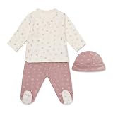 TOUS BABY - Set 3 piezas Primera puesta; Camiseta, polaina y gorrito para tu Bebé. Estampados y colores variados. de 0 a 3 Meses