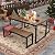 YITAHOME 55" Picnic Table with Benches Set, Outdoor Dining Set for 4-6 People, Patio Dining Table and Bench with 2" Umbrella Hole, All-Weather Large Rectangular Camping Table for Yard Patio Lawn Party