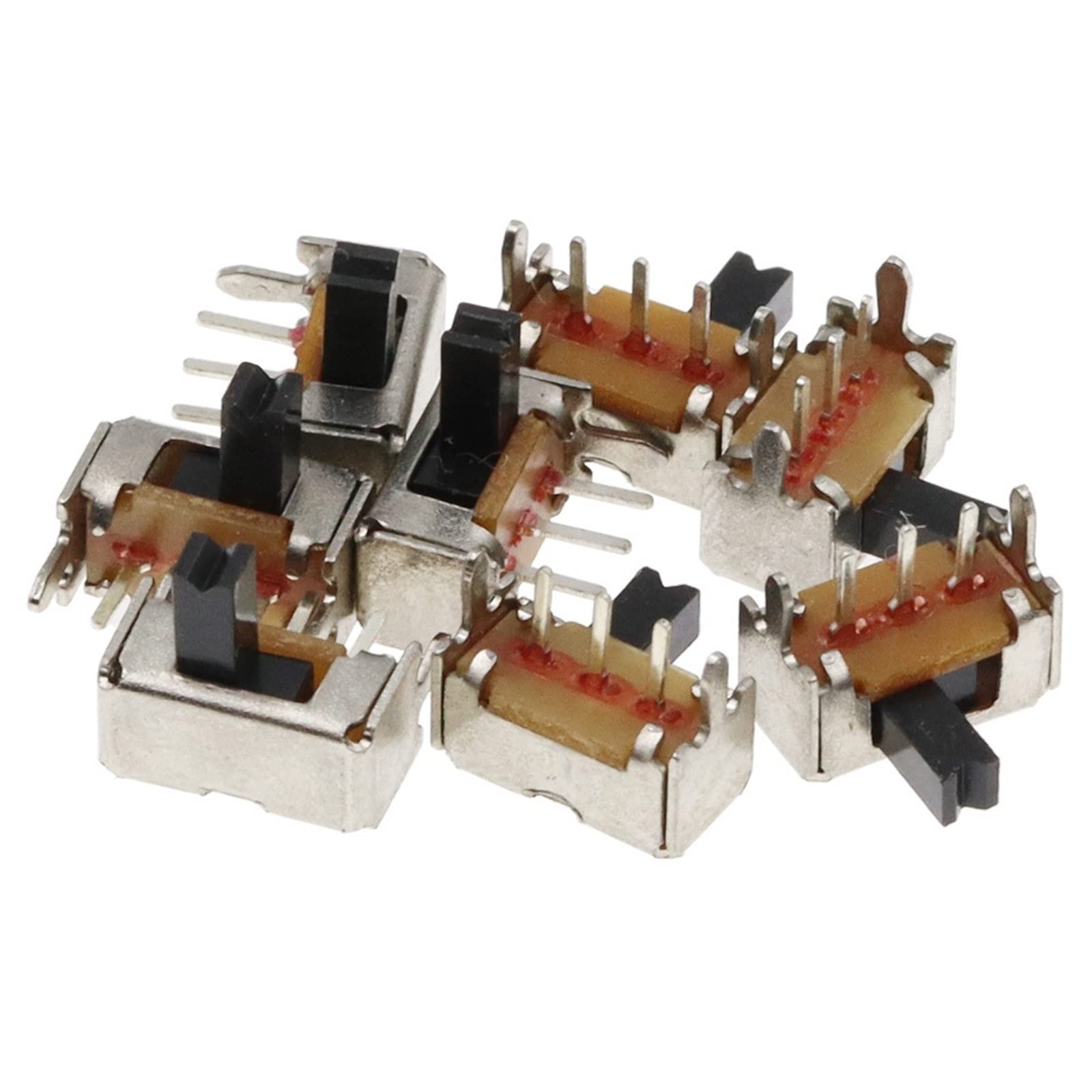 Interruptor de Palanca SK12D07, PCB de 3 Pines, 2 Posiciones, 1P2T, SPDT, SK12D07VG4, Altura del Mango, 4mm, Interruptor Deslizante en Miniatura, Perilla Lateral (Size : 10PCS)