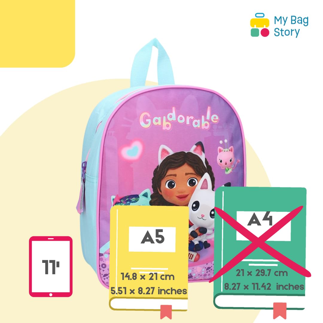 mybagstory - Plecak dziecięcy dla dziewczynki niebieski Gabby - Dziecko - Szkoła - Przedszkole - Przedszkole - Żłobek - Tornister dziewczęcy - Rozmiar 29 cm - Regulowane ramiączka - Pomysł na prezent,