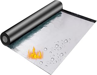 Asphalt Roof Shingles Repair Tape Self-Adhesive Sheds Roofing Felt Waterproof Roofs Protector Underlayment Roll 1.5mm Thick Aluminum Foil Tape Waterproofing Roof Cladding,2"×16.4'