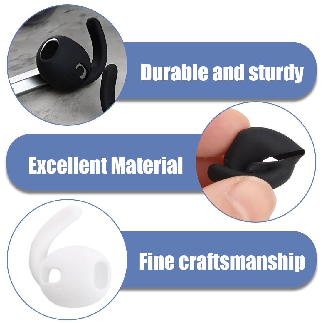 4 Paia Orecchie in silicone per Sams ung Galaxy Buds3, Antiscivolo di ricambio per Galaxy Buds3, SM-R50