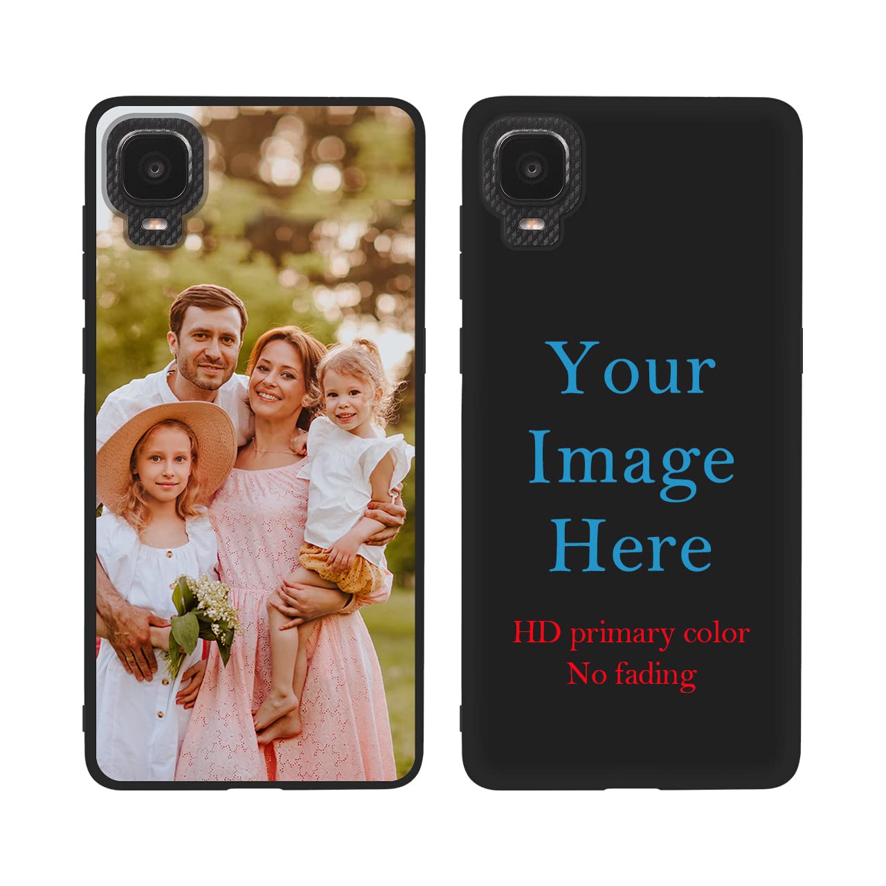 Custom Phone Case for TCL A3,Customized Personalized Photo Text Name Phone Case Anti-Scratch Soft Protective TPU Phone Cover Black