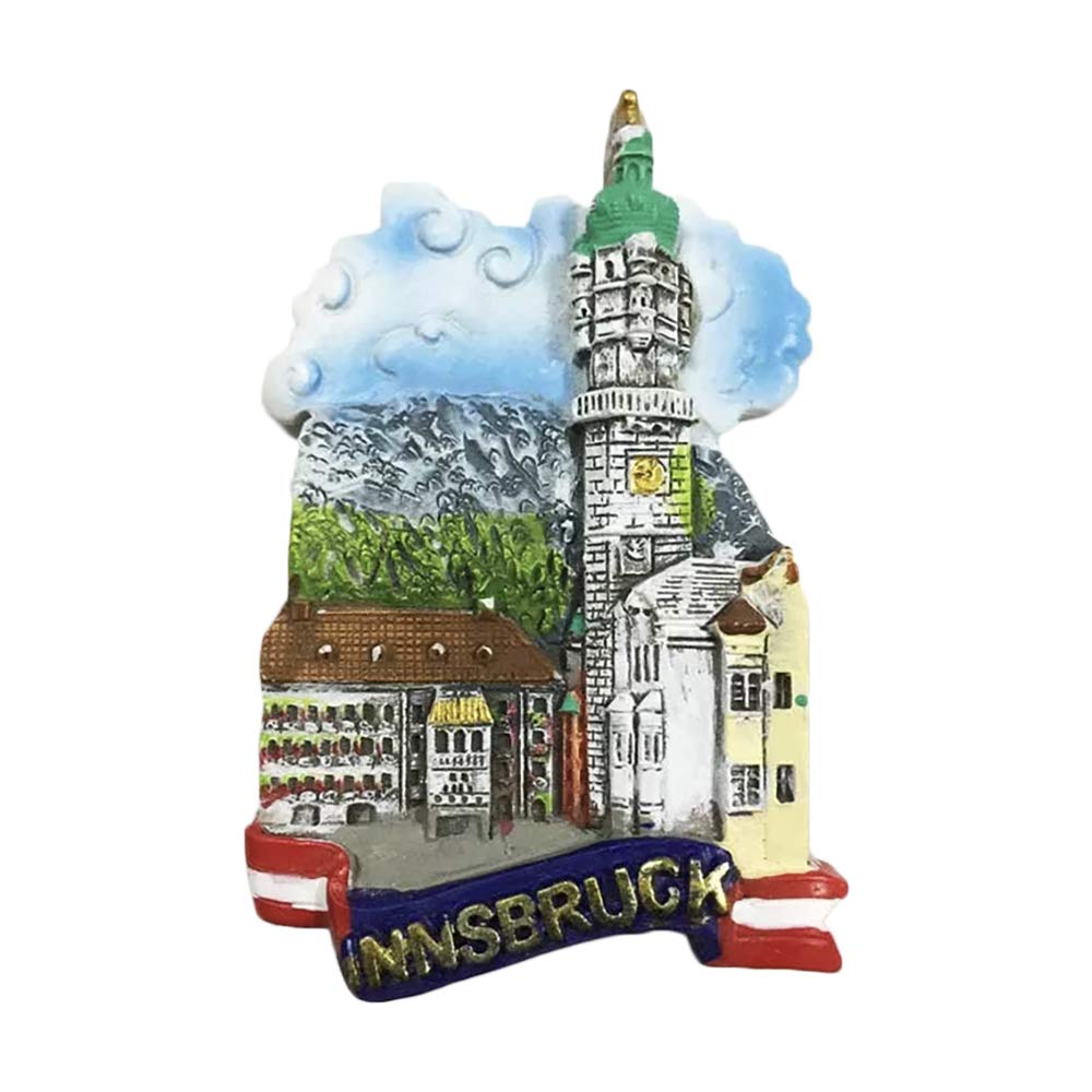 Wedarego Innsbruck2 3D Innsbruck Austria Refrigerator Fridge Magnet Tourist Souvenirs Handmade Resin Craft Magnetic Stickers Home Kitchen Decoration Travel Gift