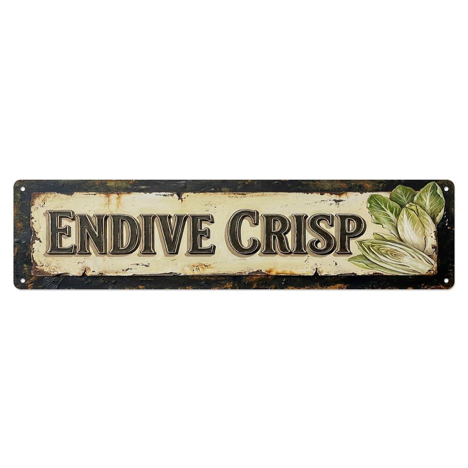 Vintage Endive Crisp Bitter Farmhouse Metal Tin Sign