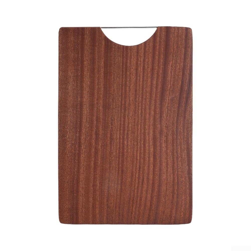 Schneidebrett Massivholz Kautschukholz Beidseitig Groß 45x30cm mit Saftrille für Fleisch Gemüse Brot Küche(A)